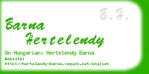 barna hertelendy business card